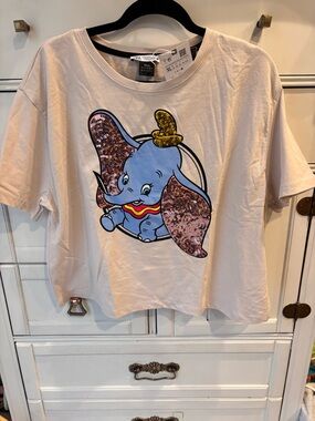 Dumbo Graphic ZARA T-Shirt - Light  with Sequin Detail